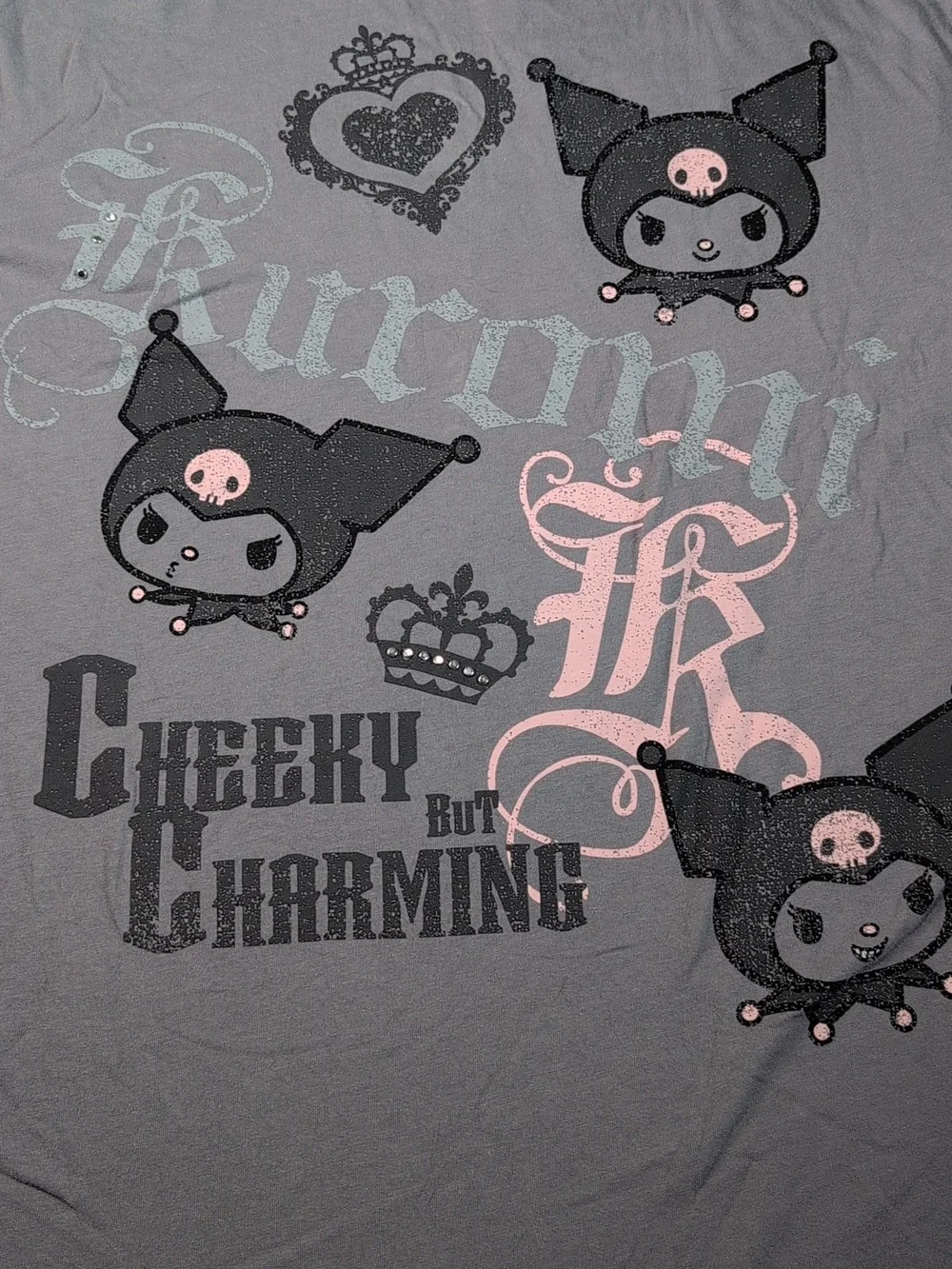 H&M Sanrio Kuromi Oversized Gray T-Shirt Size Youth 20